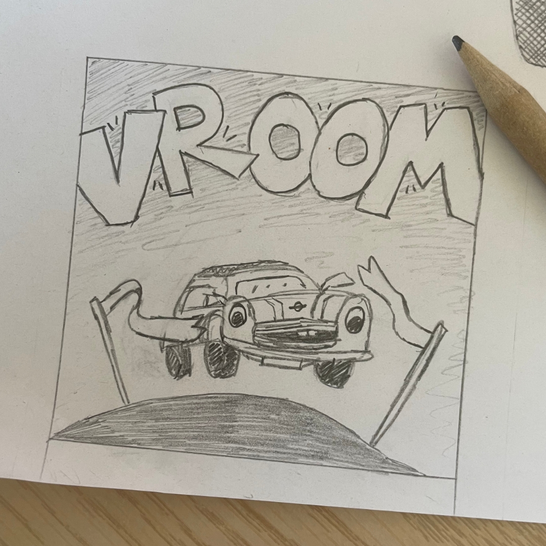 Vroom front cover sketch