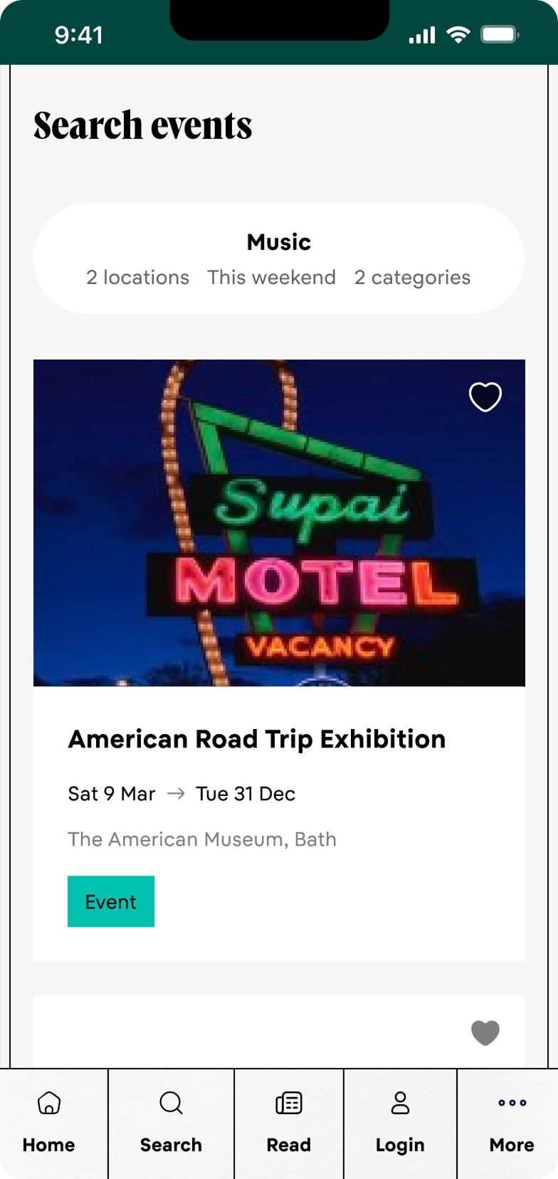 nearfield website design search page on mobile